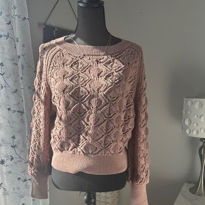 Express Women's Diamond Knit Sweater - Mauve
